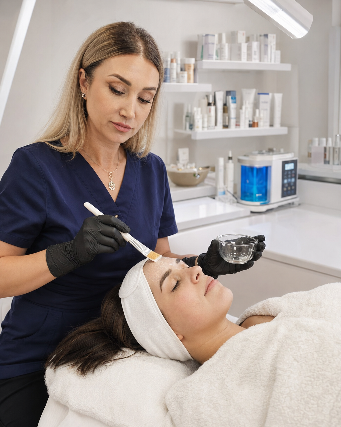 Nico realizează un tratament facial personalizat în salon